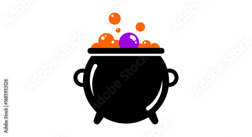 Whimsical cauldron with bubbling brew, hinting at magical potions and spells