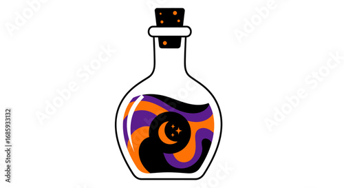 Eerie Elixir: A whimsical halloween-themed potion, blending vibrant colors and