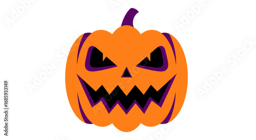 Illustrative jack-o'-lantern beaming with festive charm and vibrant hues