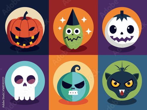 halloween monsters set