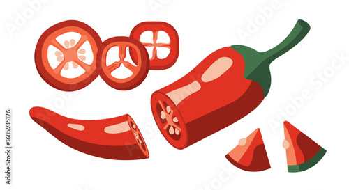 Artistic red chili illustration showcasing spice, heat, and flavorful vibrancy