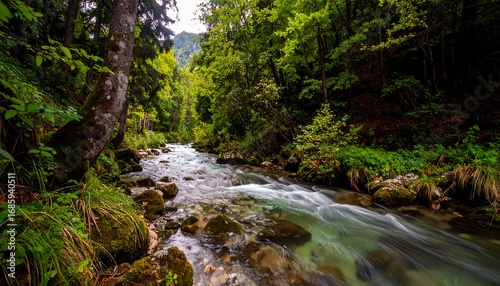 River flowing through lush forest (1)