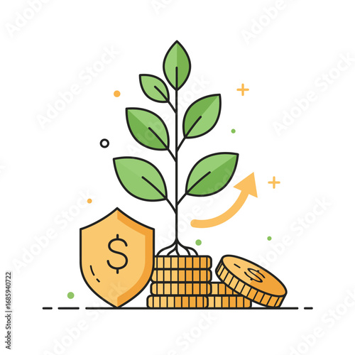 Strategic Investment Growth and Financial Security Vector Illustration for Wealth Management