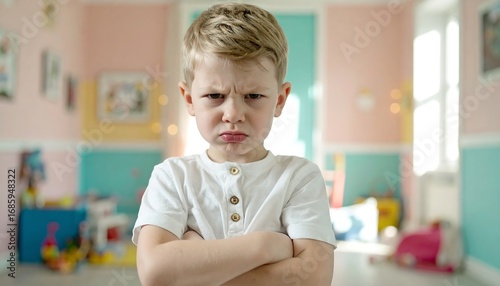 Angry child in a room