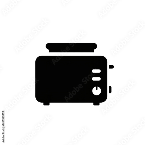 Toaster Icon Simple Black Silhouette Design