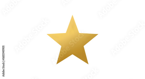 Golden star isolated on transparent background, symbolizing achievement, excellence, and recognition in a simple, elegant design, perfect for awards and celebratory themes