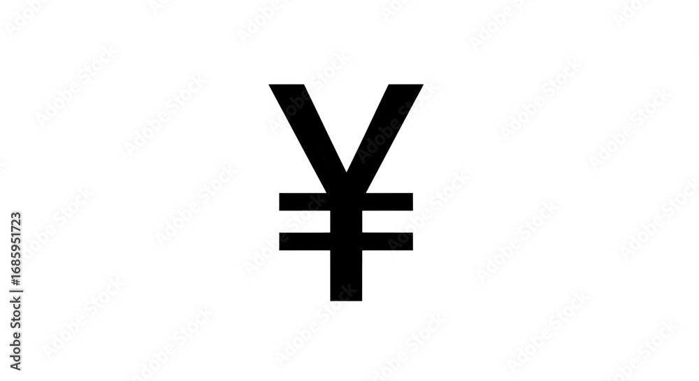 Obraz premium Japanese yen currency symbol isolated on transparent background, representing the official monetary unit of japan, used in financial transactions and economic activities