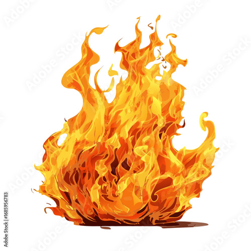 fire on a white background