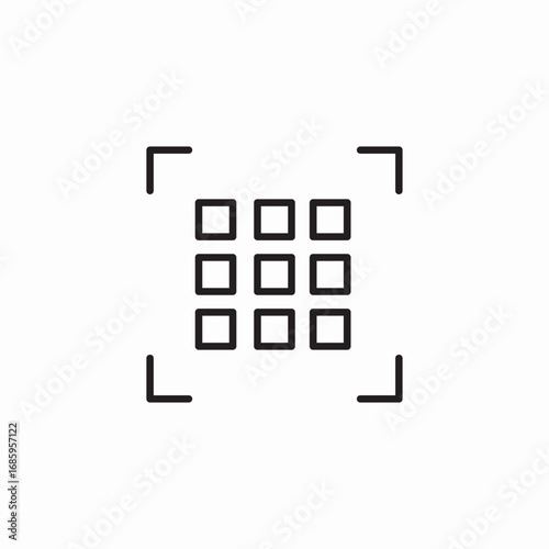camera focal point icon sign vector