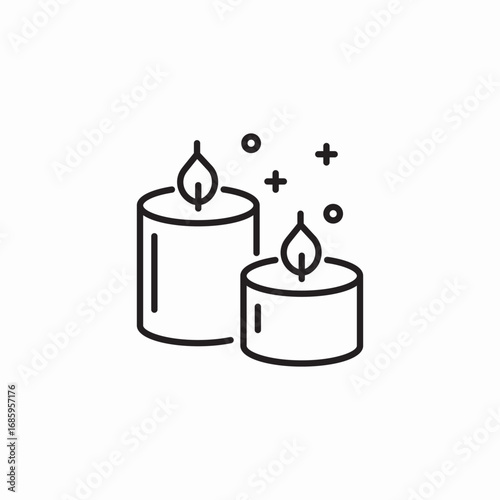 candle corner icon sign vector