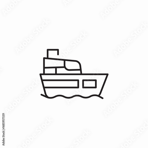 fishing boat icon sign vector