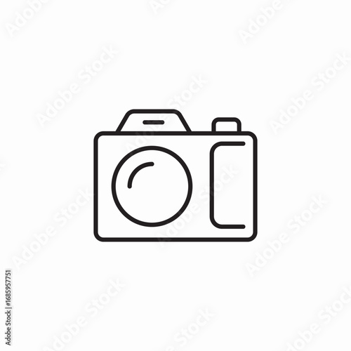 large lens camera icon sign vector