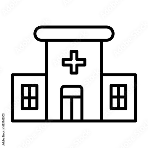 Hospitalization vector line icon design