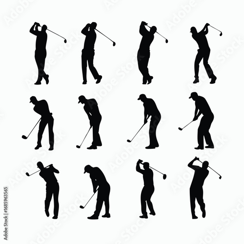 Golf Player Silhouettes Collection