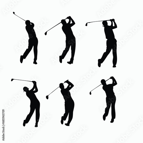 Golf Player Silhouettes Collection