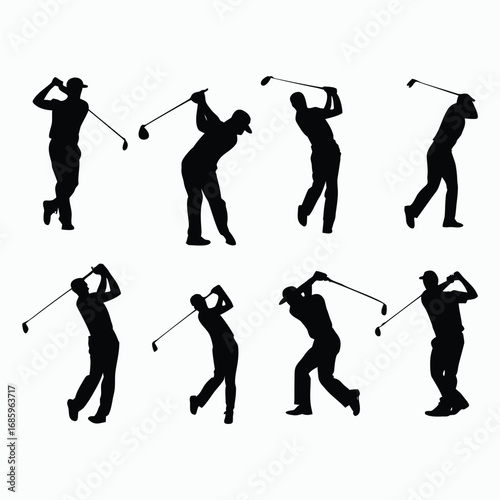 Golf Player Silhouettes Collection