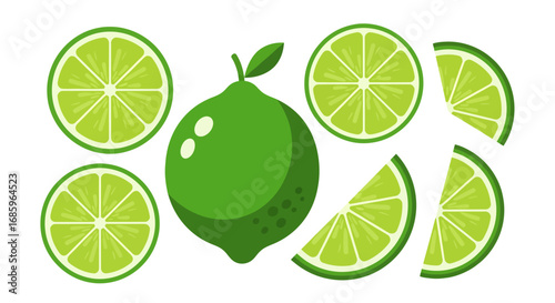 Fresh and vibrant lime composition conveying refreshing and natural essence