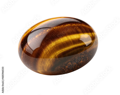 Polished oval tiger's eye gemstone