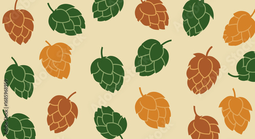 Vector Seamless Pattern Design with Hops Cones