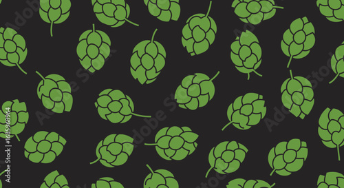 Vector Seamless Pattern Design with Hops Cones