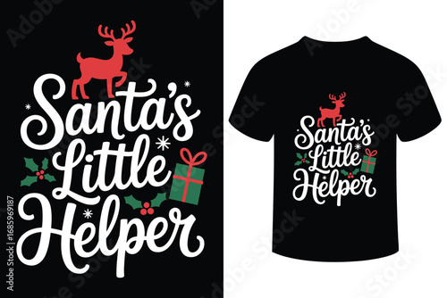 Santa s little helper christmas t shirt design with festive graphics