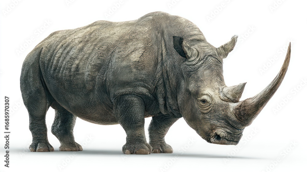 Obraz premium Rhino on white background