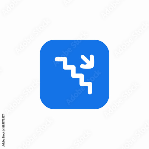 stairs direction downwards icon sign vector