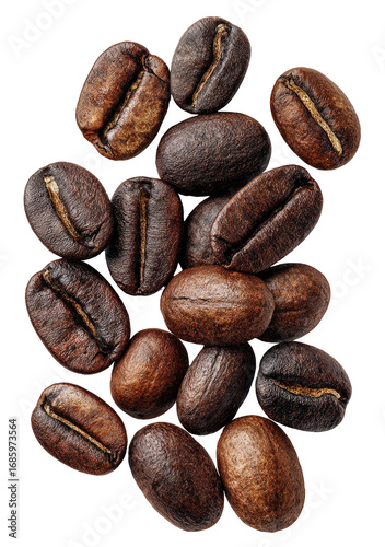 Roasted coffee beans clustered together (11)
