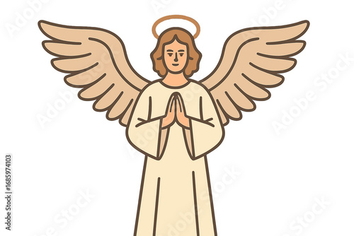 A beautiful angel with big wings, serving as both guardian and savior