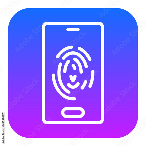 Mobile Fingerprint Lock Vector Icons
