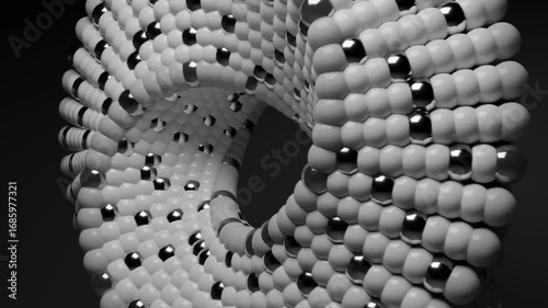 Abstract 3D Torus with Spheres looping animation