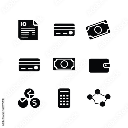 Financial Planning Icons Budgeting, Investment, and Banking Symbols