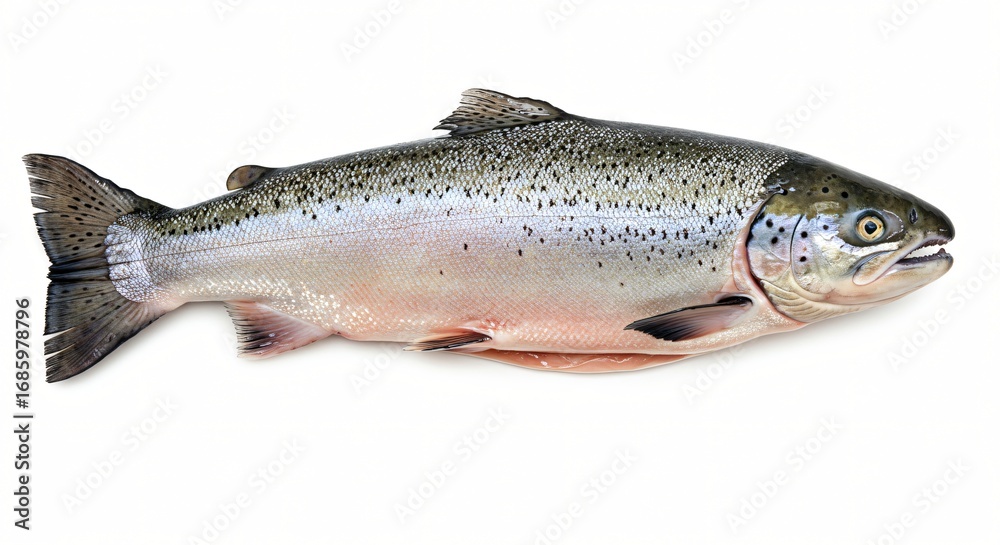 Obraz premium Elegant Salmon Silhouette - White Studio Shot