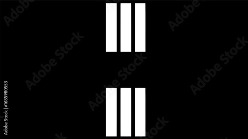 Symmetrical Abstract Design with Three Vertical White Stripes.