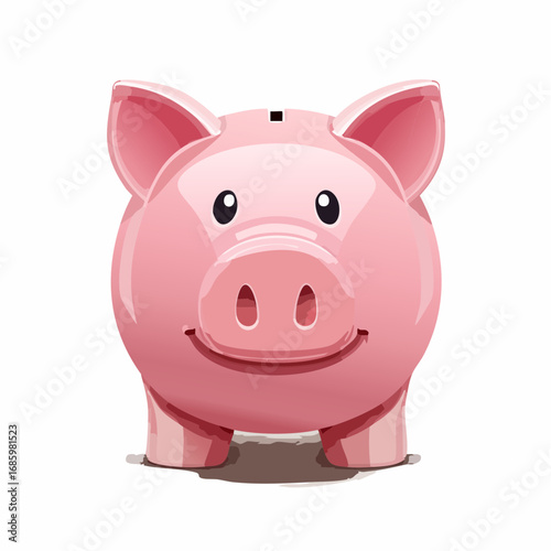 Adorable pink piggy bank, a cute and friendly symbol of savings and financial planning, perfect for illustrating concepts of wealth and investment