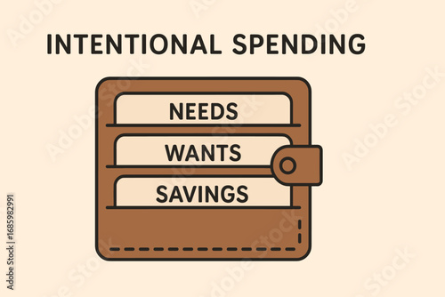 Organized Minimalist Wallet. Horizontal banner of minimalist wallet with categorized sections for intentional spending.