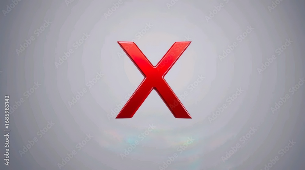 Obraz premium vibrant red 3D 'X