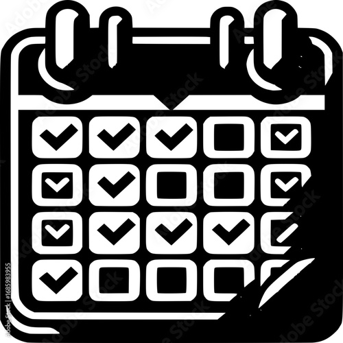 Calendar's Checkmarks: A minimalist illustration captures a close-up view of a detailed calendar, adorned with bold checkmarks, signifying completed tasks and deadlines.