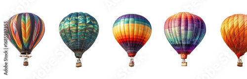 Colorful hot air balloons against a black background (4)