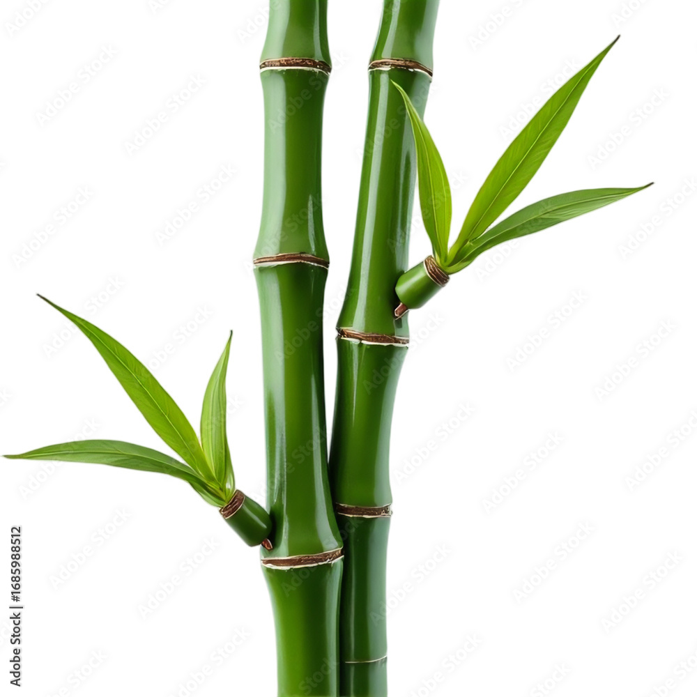 Naklejka premium Glossy bamboo stalk isolated on transparent background