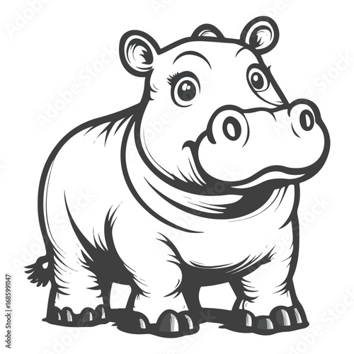 vector illustration of a hippopotamus