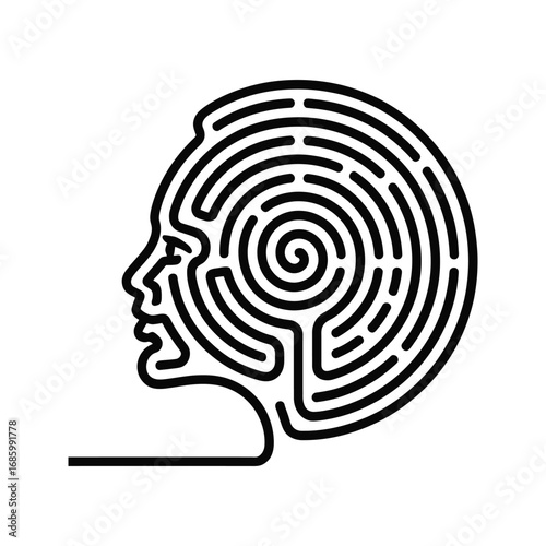 Minimalist continuous line single subject minimalist subject in black and white vector outline, modern silhouette, isolated Variant 18.