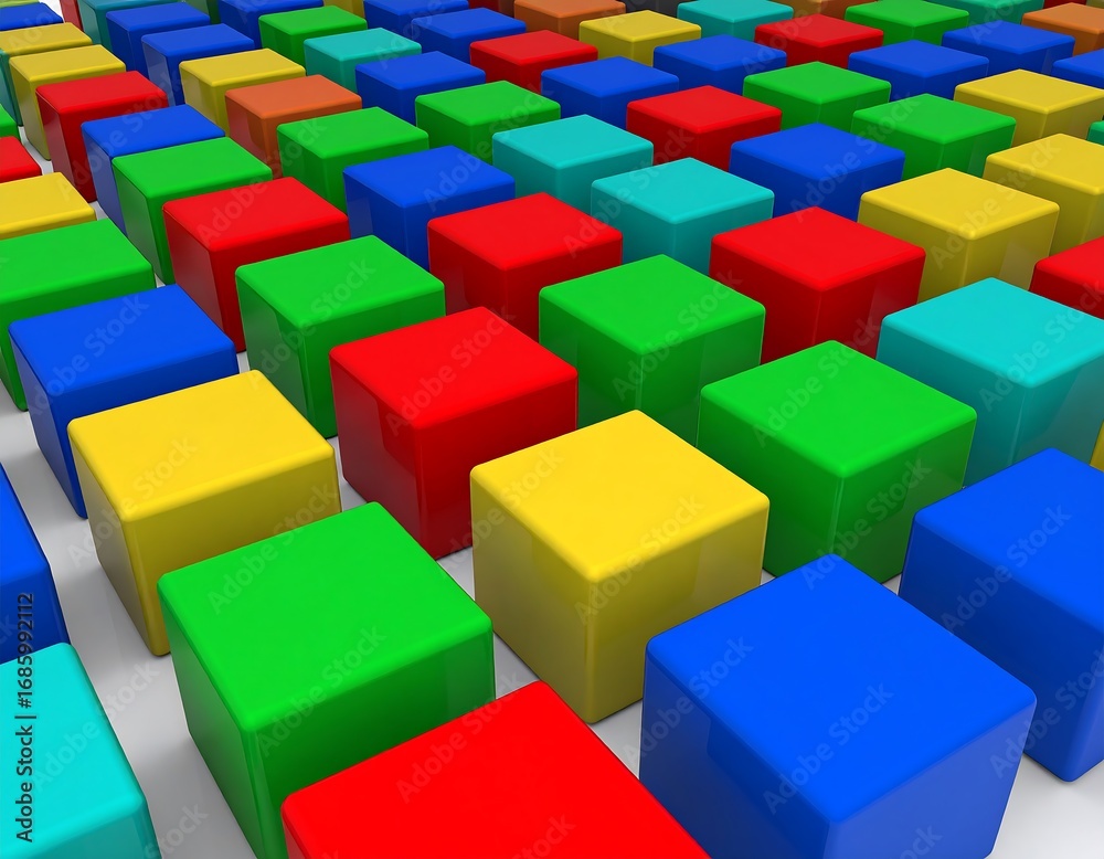 Obraz premium Colorful square blocks in a grid pattern