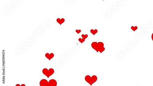 hearts particles animation. love icon. heart animation. Live streaming style animated icon alpha channel, transparent background. 4K video.