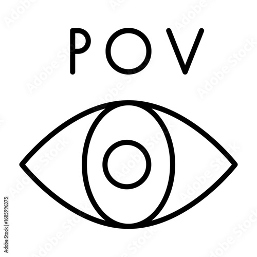 Point of View (POV) vector line icon design 