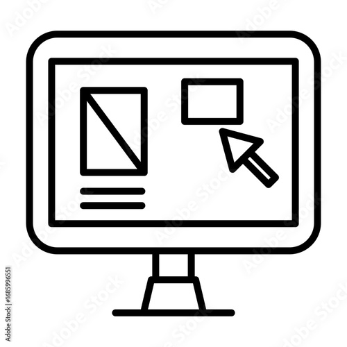 Clickable Prototype vector line icon design 