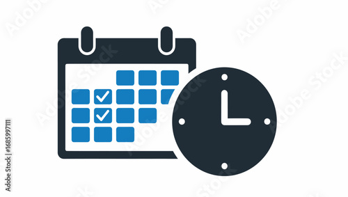 Time management and schedule planning vector illustration icon