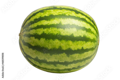A watermelon is sitting on a white background