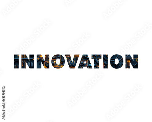 Innovation text effect with industrial technology design