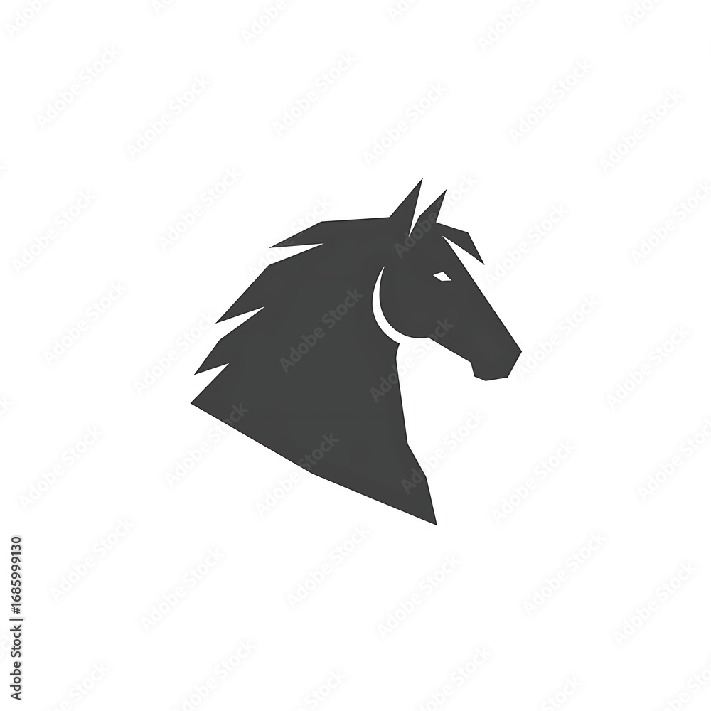 Fototapeta premium A stylized black silhouette of a horse's head.